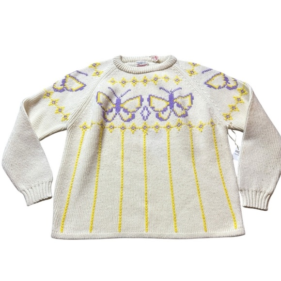 Vintage Acrylic Butterfly Sweater, large - Picture 9 of 9
